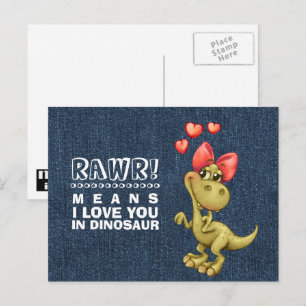 Lönsam Dinosaur Valentindag Helg Vykort