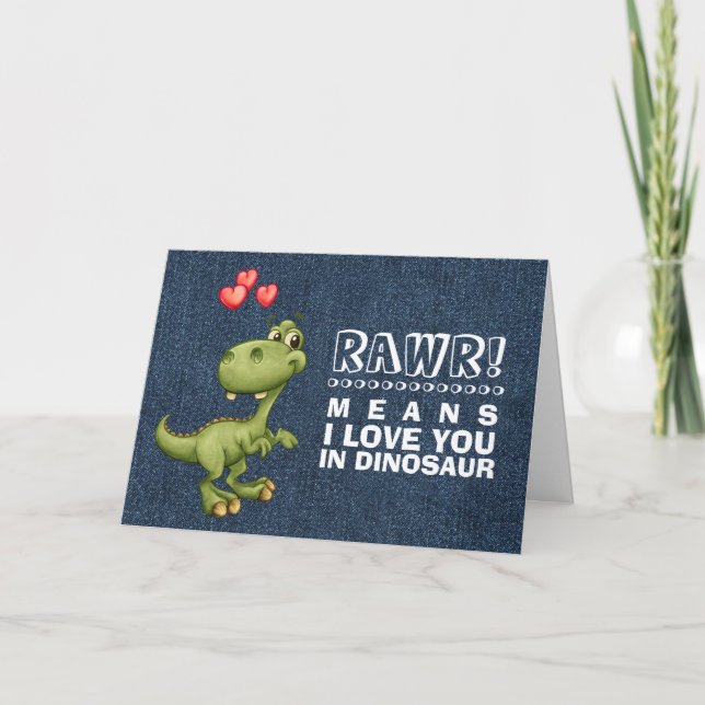 Lönsam Dinosaur Valentindag Helgkort (Framsida)