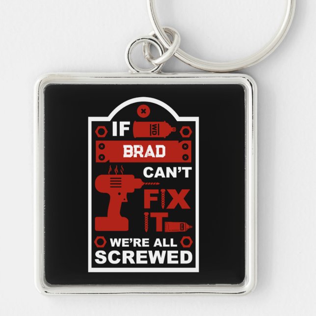 Lönsam DIY Reparera den Fyrkantig Silverfärgad Nyckelring (Framsidan)