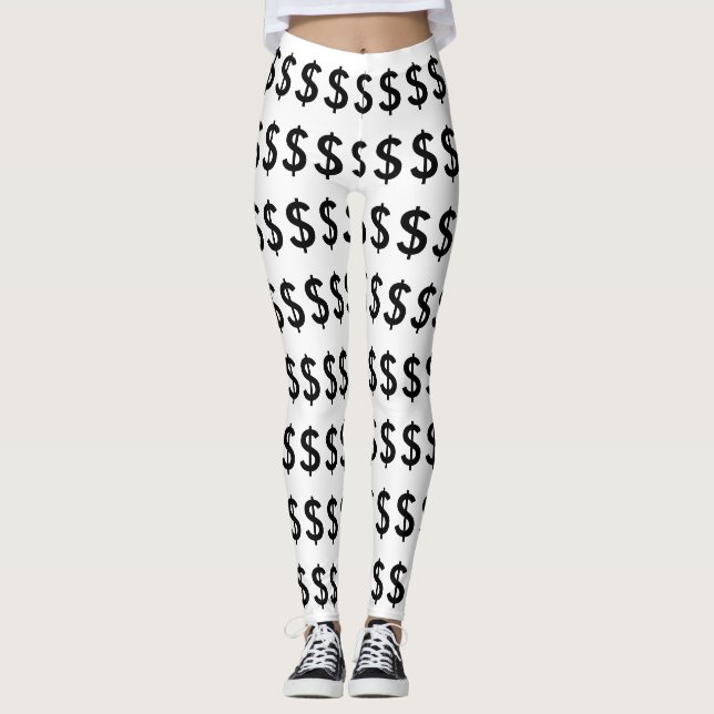Lönsam dollarteckensymbol leggings (Framsida)