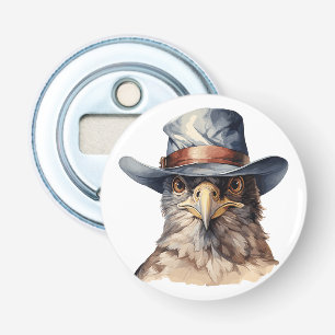 Lönsam duva med cowboyhatt, vattenfärg flasköppnare