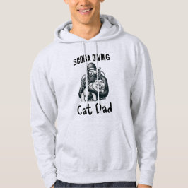 Lönsam Dyka Cat Pappa Black på vit Hoodie