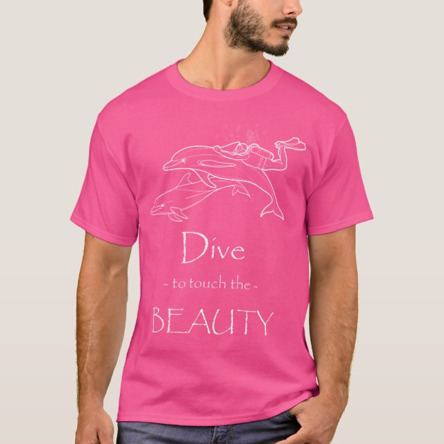 Lönsam dykning med delfiner t shirt (Framsida)
