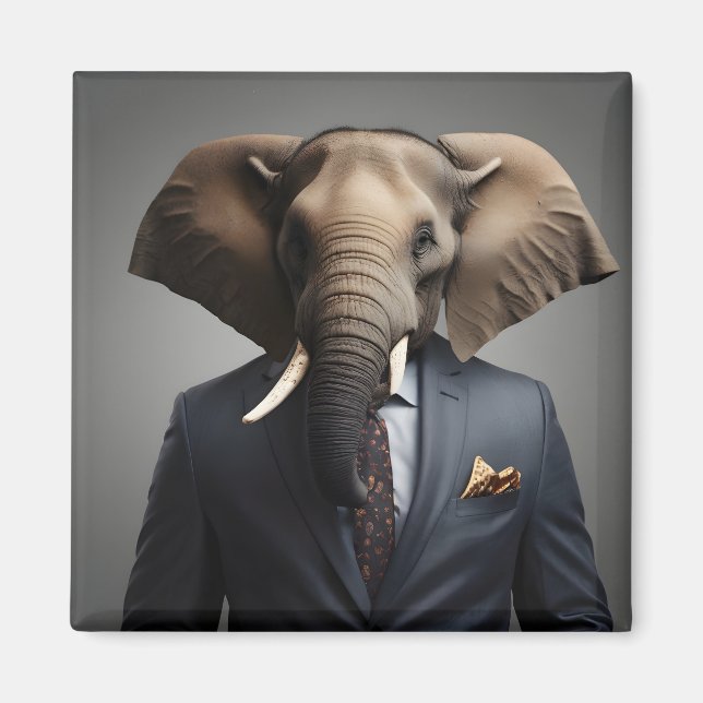 Lönsam elefant i kostym magnet (Framsidan)
