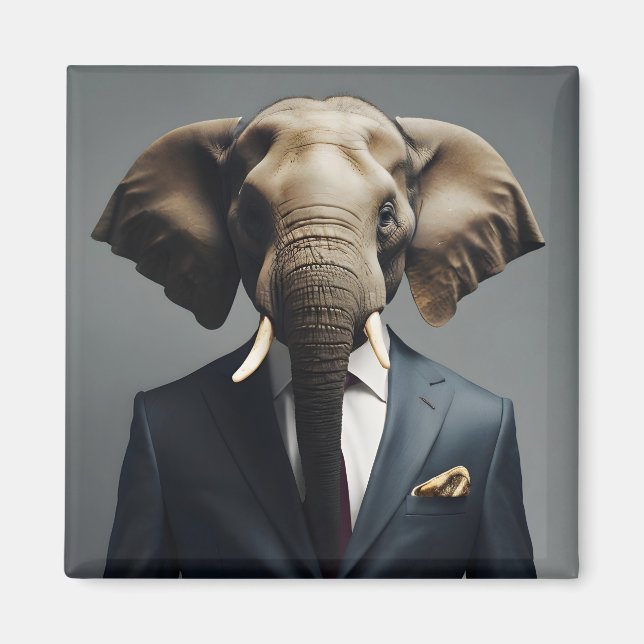 Lönsam elefant i kostym magnet (Framsidan)