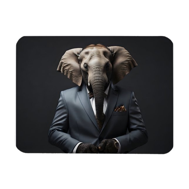 Lönsam elefant i kostym magnet (Horisontell)