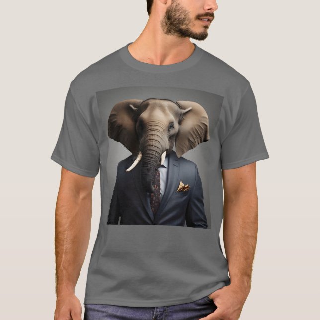 Lönsam elefant i kostym t shirt (Framsida)