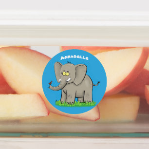 Lönsam elefant med personlig av fågeltecknad klistermärke