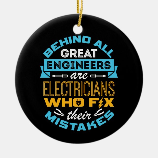 Lönsam elektricitet bakom hela Underbara Ingenjör Julgransprydnad Keramik (Framsidan)
