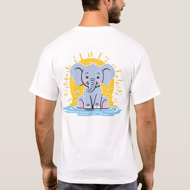 Lönsam Elephant Design2 T Shirt (Baksida)
