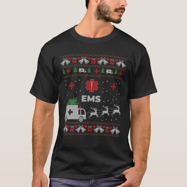 Lönsam EMS Paramedical Ugly jul Sweater T Shirt (Framsida)