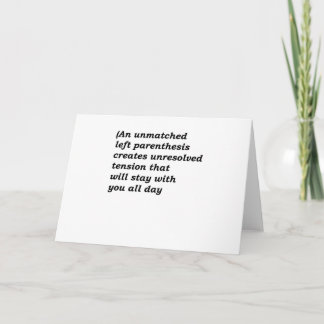 Lönsam engelsk grammatik - ej matchad parentes kort