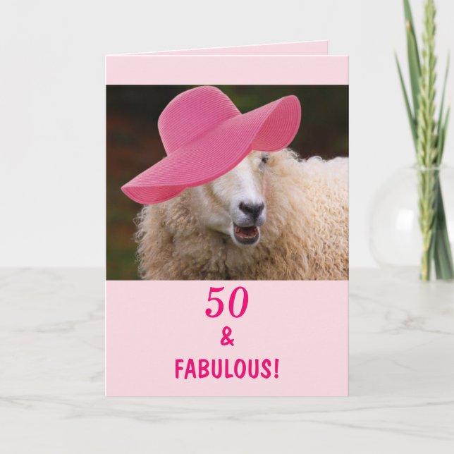Lönsam får 50 & Fabulous Birthday Kort (Framsida)
