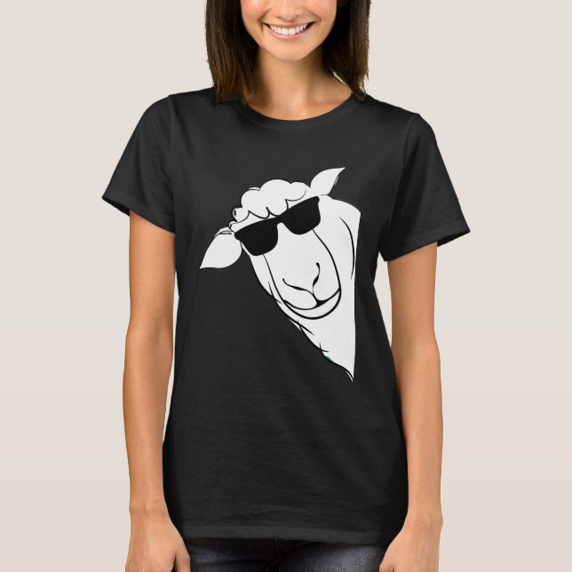 Lönsam får med solglasögon t shirt (Framsida)