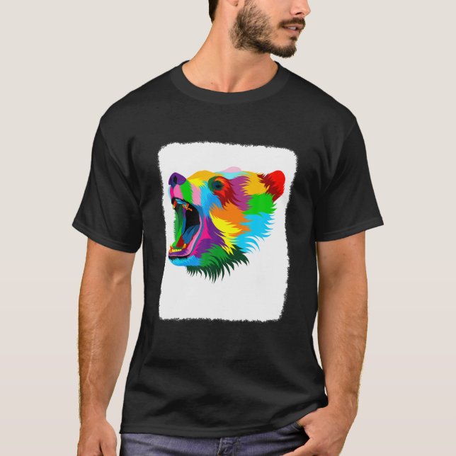 Lönsam färggrafik för björn Älskare Mamma T Shirt (Framsida)