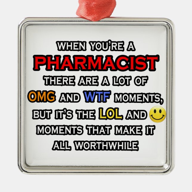 Lönsam farmaceut ... OMG WTF LOL Julgransprydnad Metall (Framsidan)