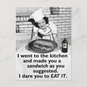 Lönsam feminist gör mig till en sandwich vykort