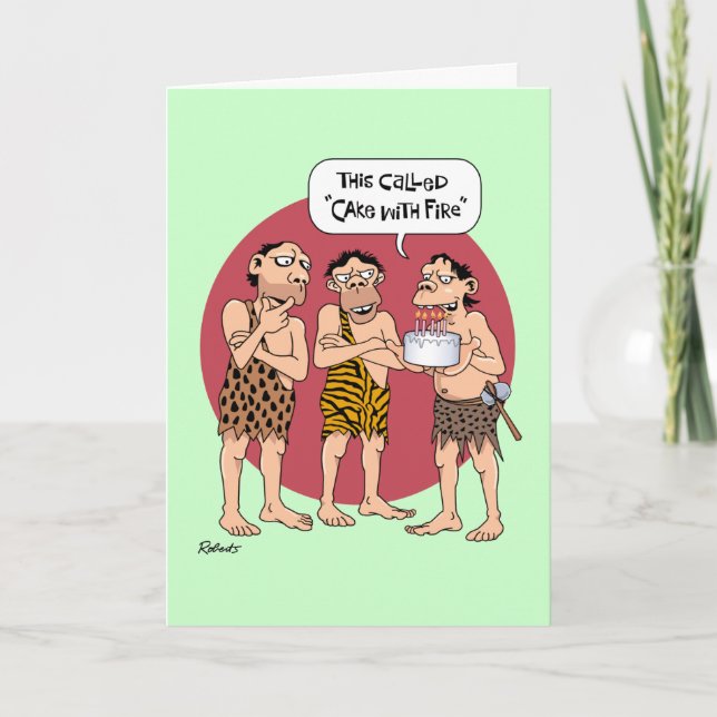 Lönsam "Fire Cake"-födelsedag Kort (Framsida)
