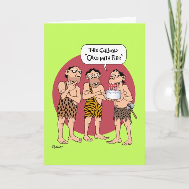 Lönsam "Fire Cake"-födelsedag Kort (Framsida)
