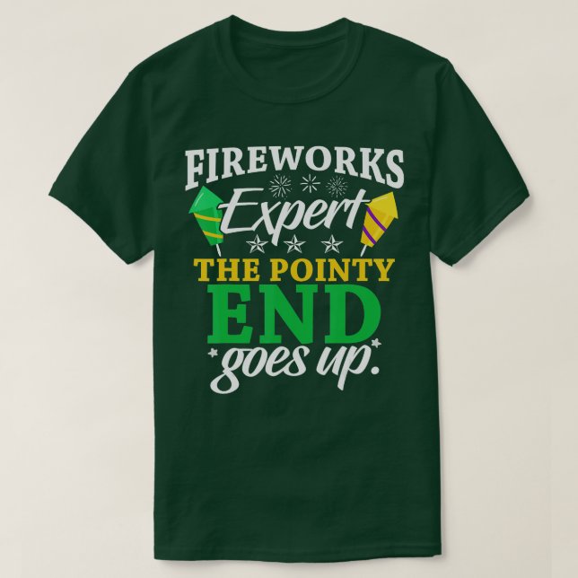 Lönsam Fireworks-expert Potisens slut går upp Pyro T Shirt (Design framsida)