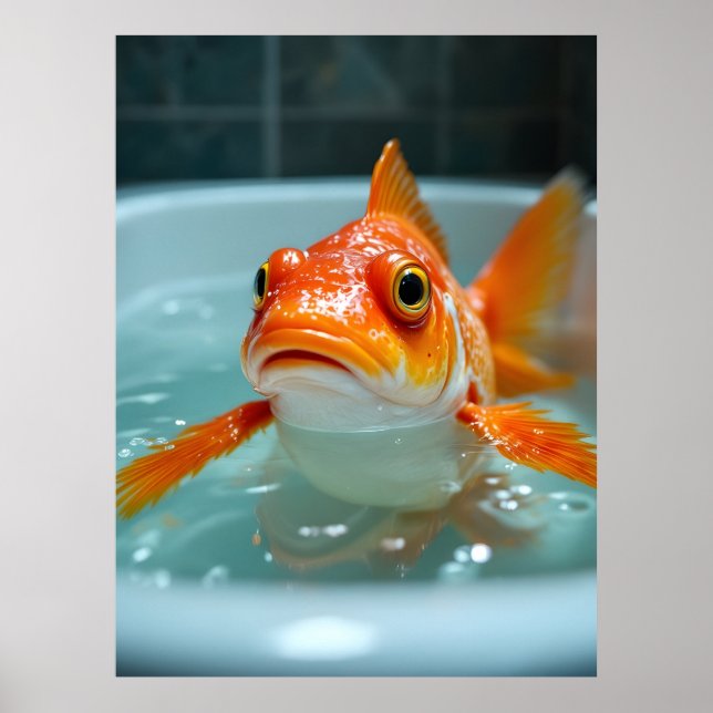 Lönsam fisk i badet poster (Framsidan)