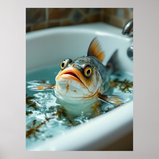 Lönsam fisk i badet poster (Framsidan)