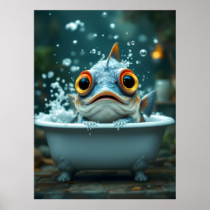 Lönsam fisk i badet poster