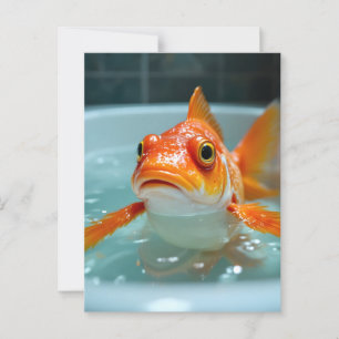 Lönsam fisk i badet vykort