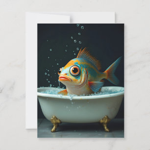 Lönsam fisk i badet vykort