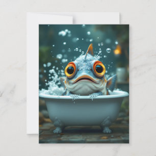 Lönsam fisk i badet vykort
