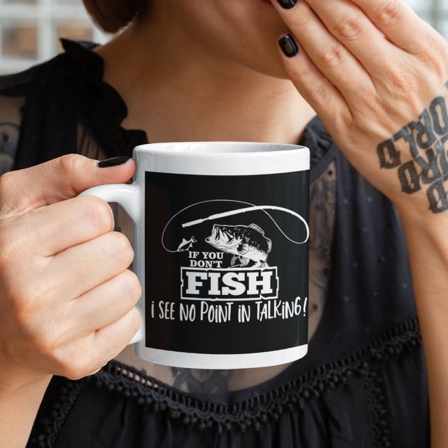 Lönsam fiskeoffert Talk Fishing Bass Coworking Mugg (Skapare uppladdad)