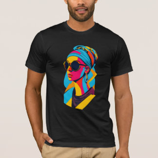 Lönsam flicka med en öronsökning t shirt