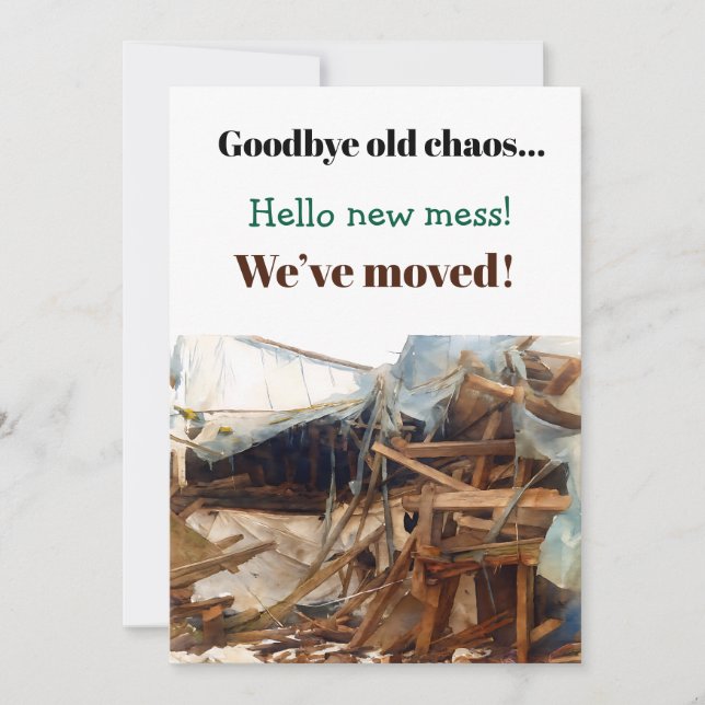 Lönsam Flytta för Quirky Houseworkteknik Inbjudningar (Framsida)