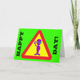 Lönsam födelsedag Alien Lycklig över Backe Kort