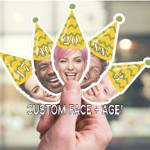Lönsam födelsedag Ansikte med Party Hat & Anpassni