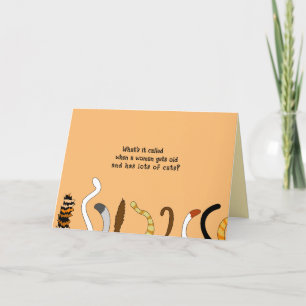 Lönsam födelsedag för Crazy Cat Dam Senior Old Wom Kort