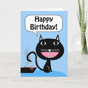 Lönsam födelsedag från Cat, Gift i Litterbox Kort