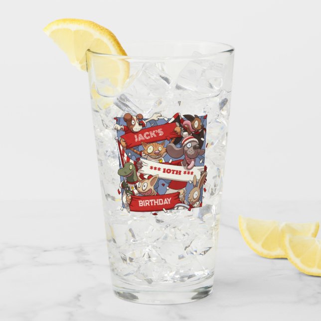 Lönsam födelsedag i Fläkt Lägg till Tecknaden Namn Glaskopp (Framsida Ice)