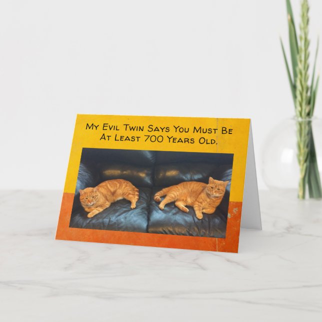 Lönsam födelsedagskort Tvillingkatt tänka du är ga Kort (Framsida)