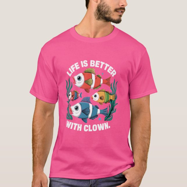 Lönsam För manar fisk av arten Aquarium Clown Fish T Shirt (Framsida)