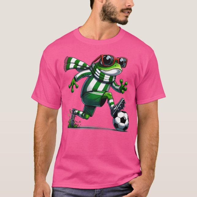 Lönsam fotboll Frog Animal Frog Spelare T Shirt (Framsida)