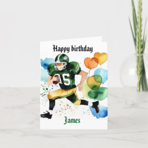 Lönsam fotbollsfärg Splas Birthday Gridiron Helgkort