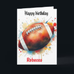 Lönsam fotbollsfärg Splas Birthday Gridiron Kort<br><div class="desc">Fotboll,  vattenfärg,  Stänk Birthday Gridiron</div>