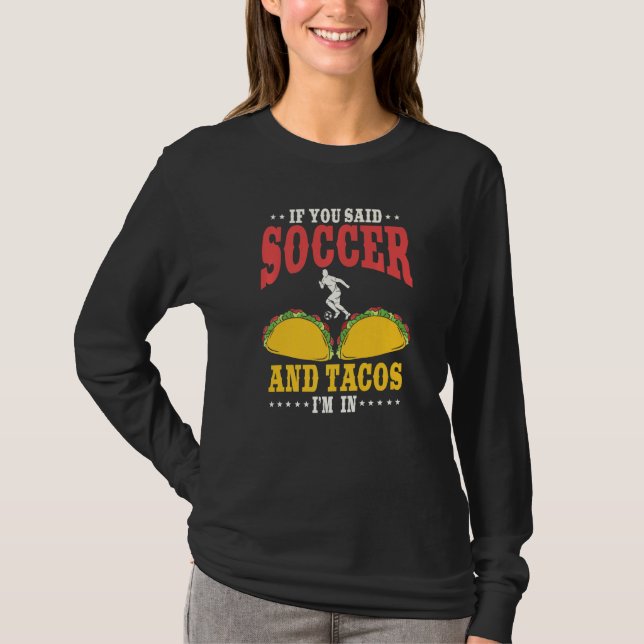 Lönsam fotbollsspelare och takos design t shirt (Framsida)