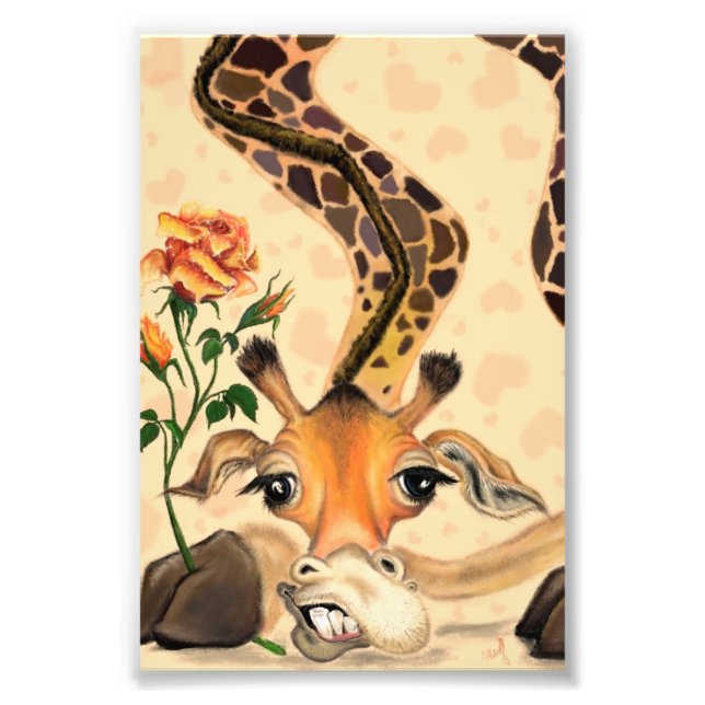 Lönsam fotoutskrift med Romantic Giraffe Fototryck (Framsidan)