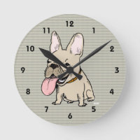 Lönsam Fransk Bulldog med stor Tunga som stickande