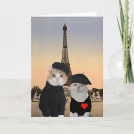 Lönsam Fransk Kat/Kattunge Valentine för Make Helgkort