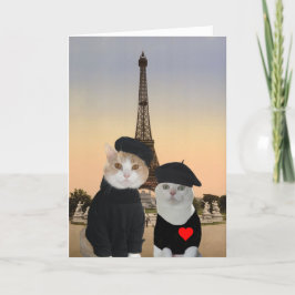 Lönsam Fransk Kat/Kattunge Valentine för Make Helgkort