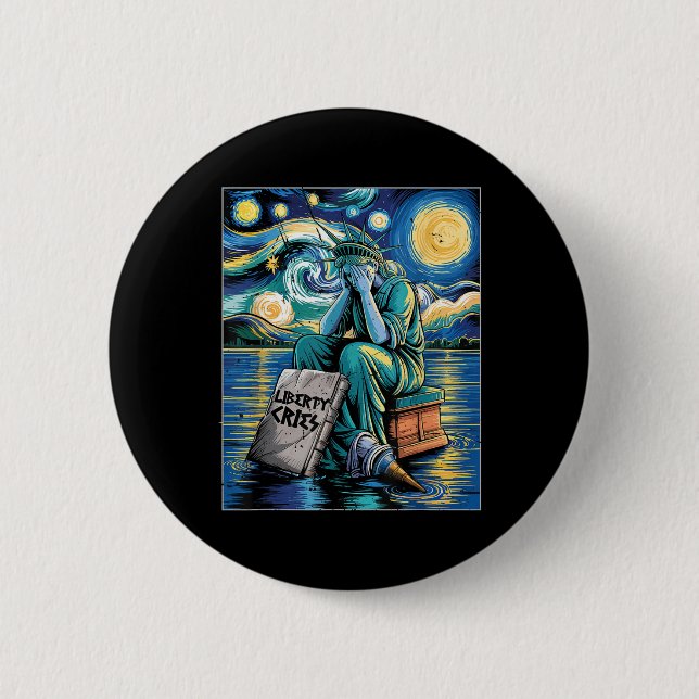 Lönsam Frihetsgudinnan Gråter, Van Gogh Starry Nig Knapp (Framsida)