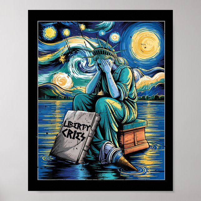 Lönsam Frihetsgudinnan Gråter, Van Gogh Starry Nig Poster (Framsidan)